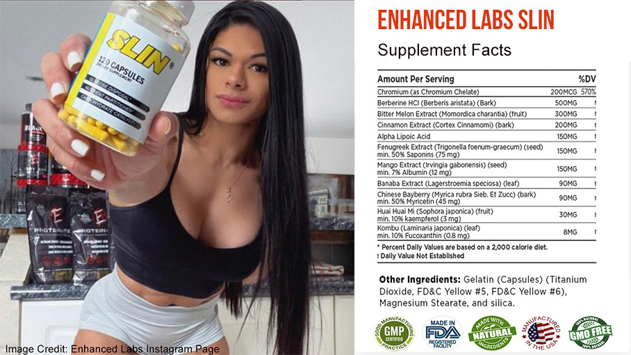 enhanced labs slin supplement facts
