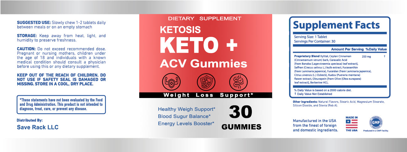 ketosis acv gummies product label