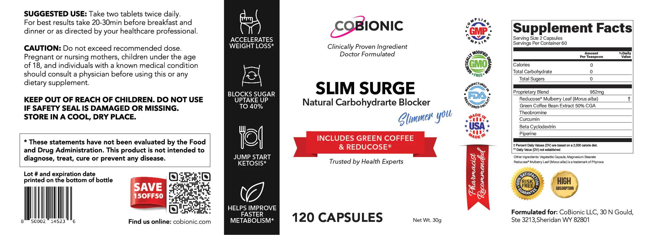 cobionic slimsurge supplement facts