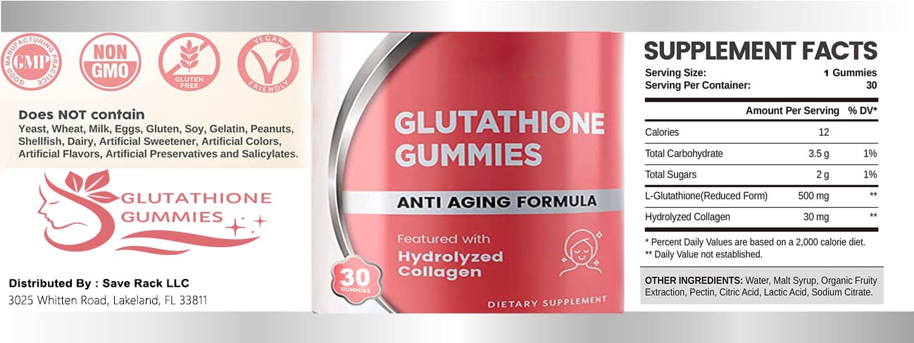 glutathione gummies supplement facts