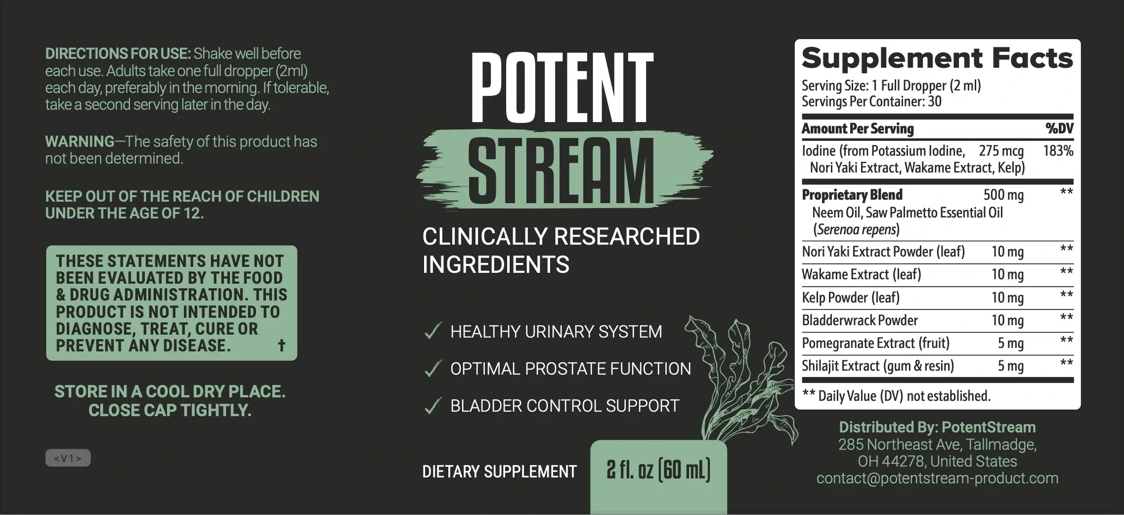 potent stream supplement facts