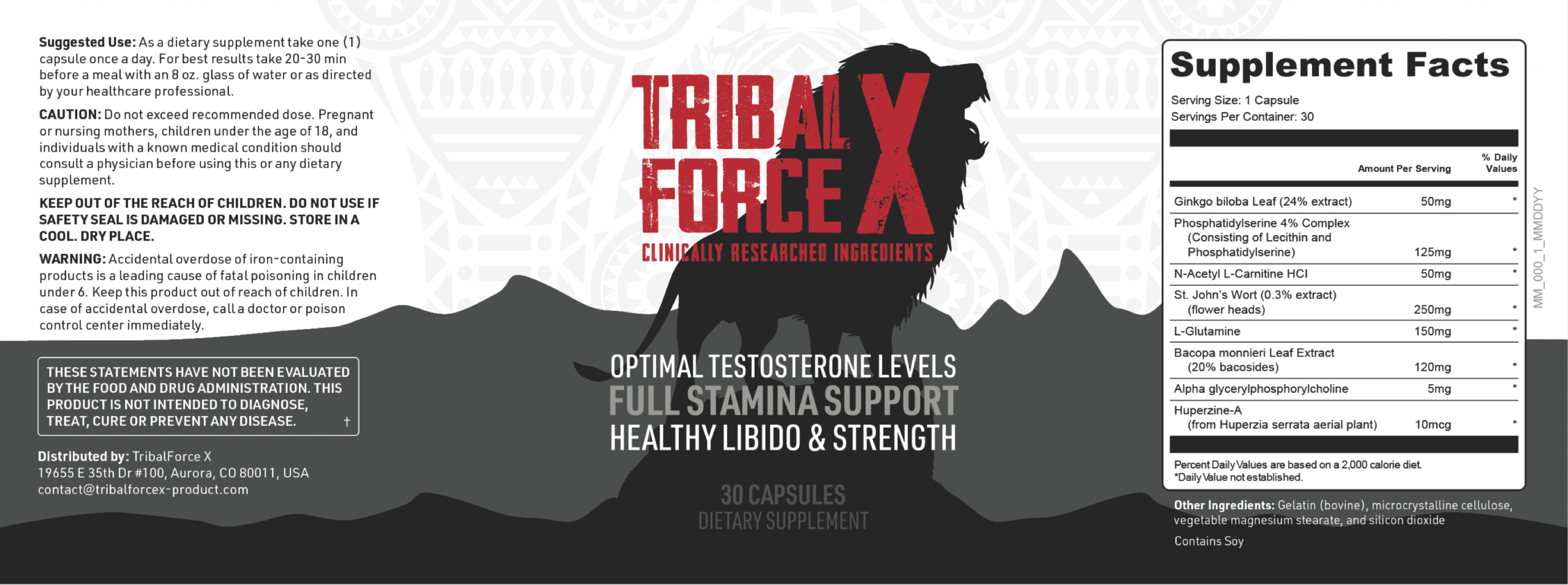 tribal force x supplement facts